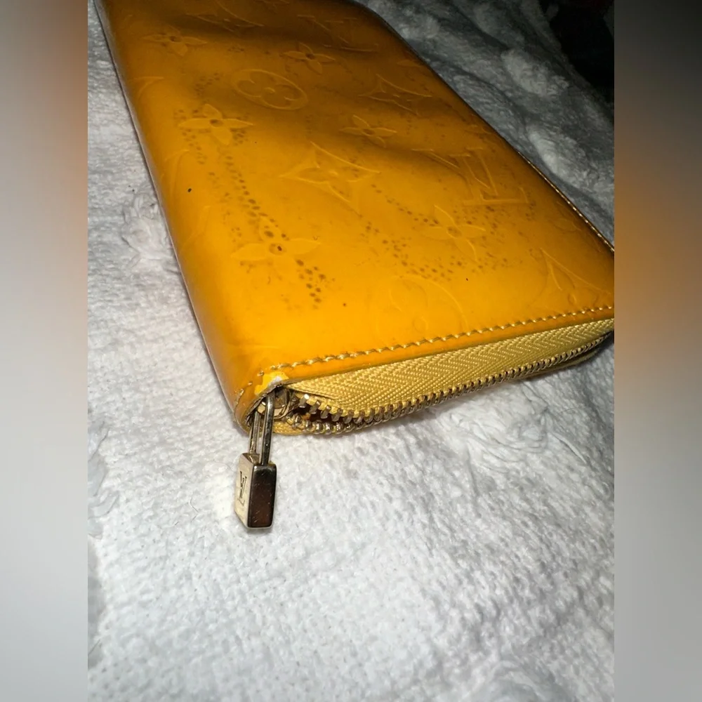 Authentic Yellow Louis Vuitton Yellow Vernis Wallet